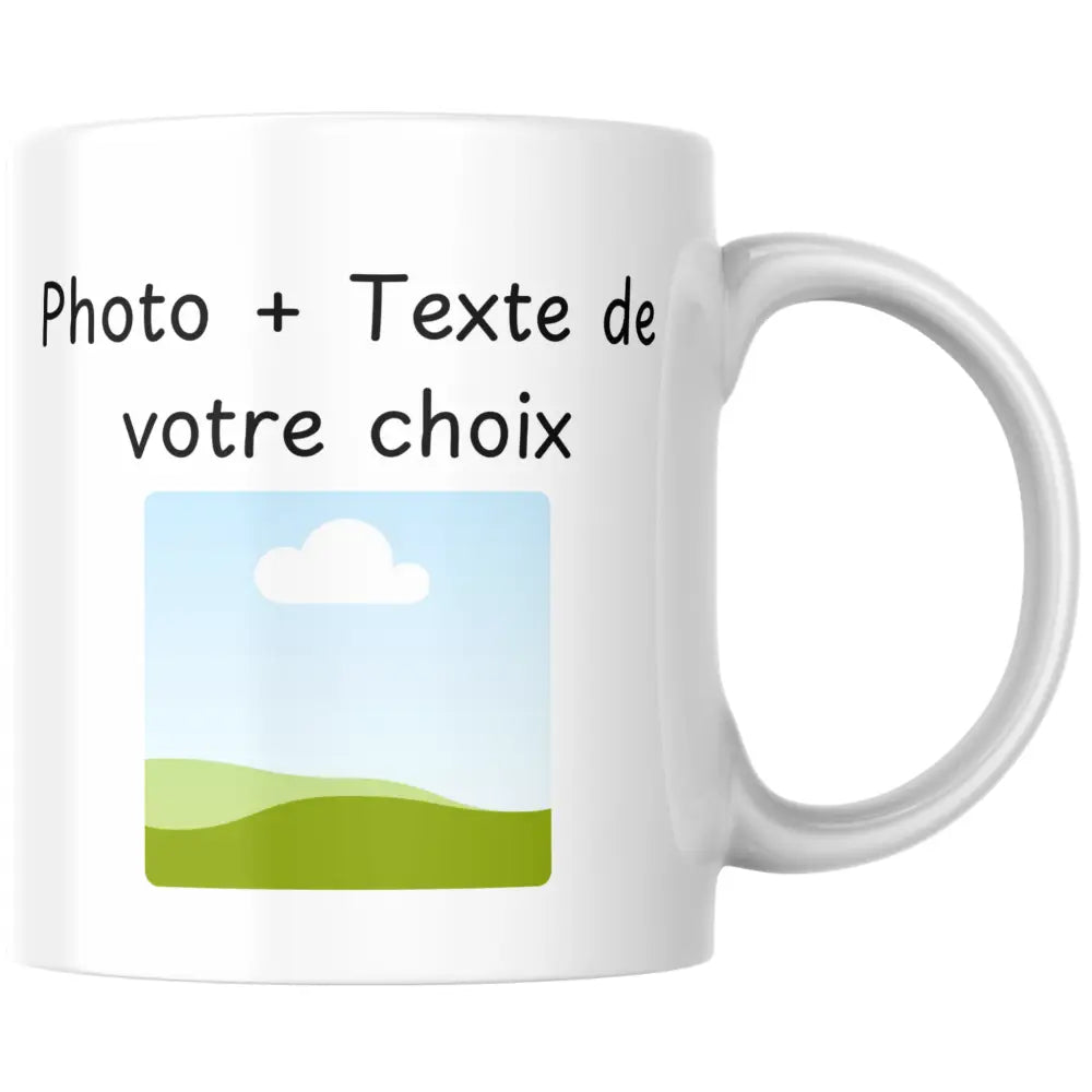 Mug Personnalisé avec Photo & Texte — Créez Votre Tasse Unique