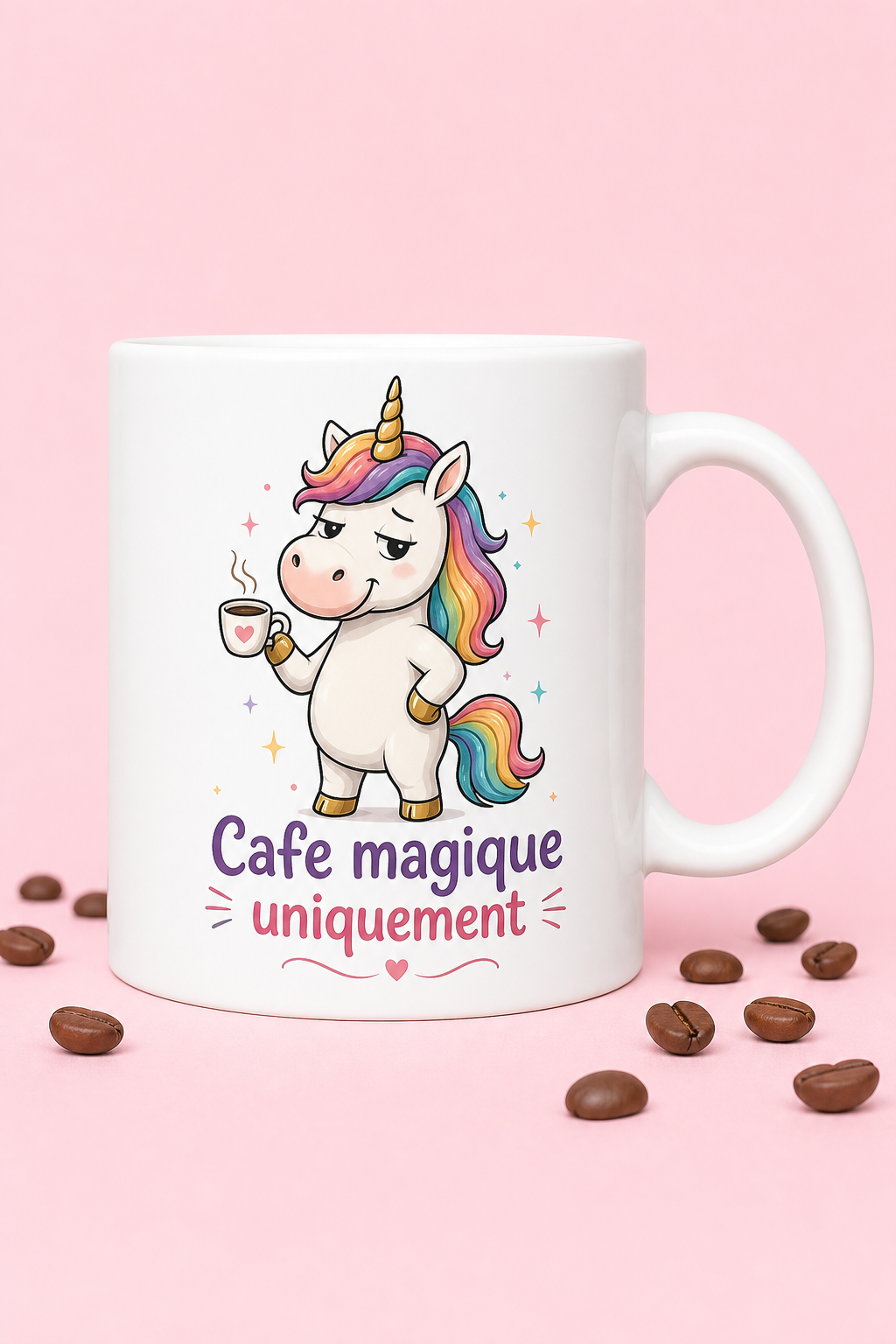 Découvrez le mug Licorne Café, un cadeau magique et personnalisé