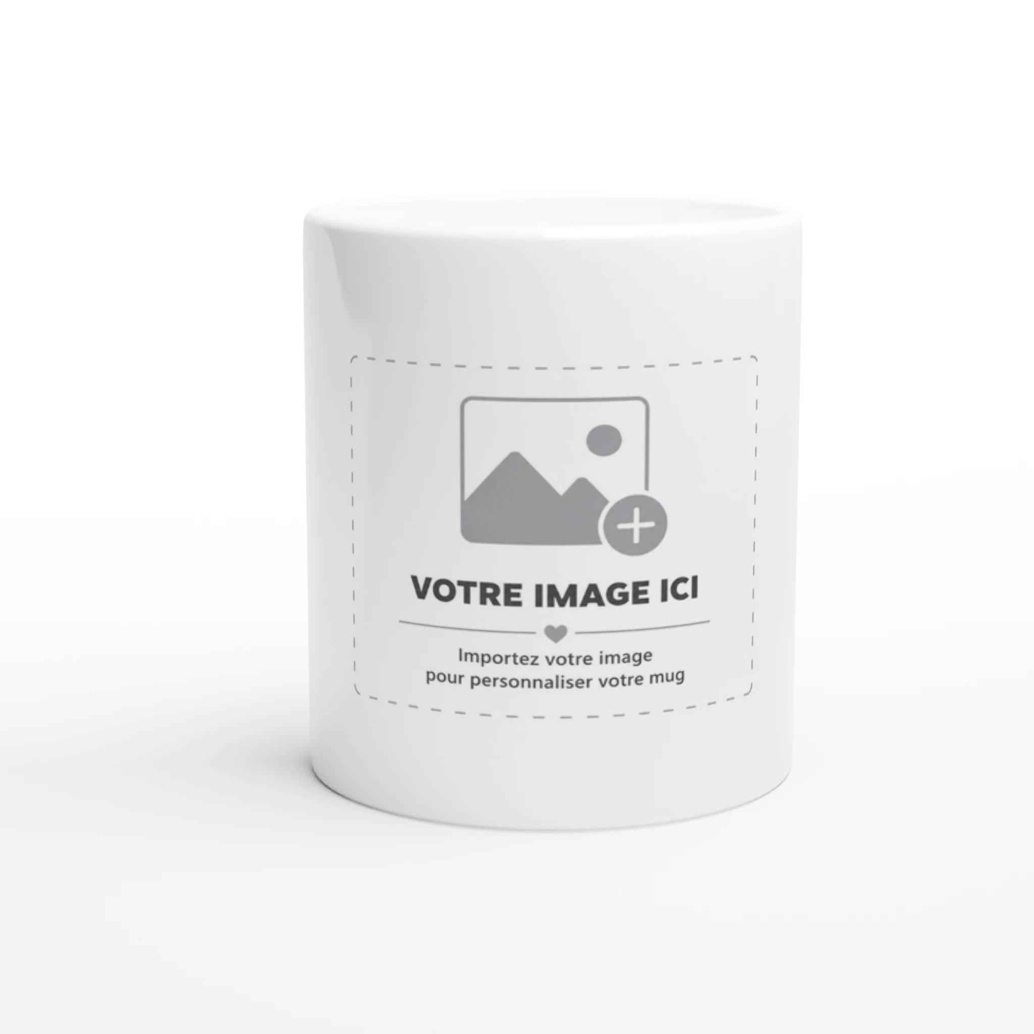Gabarit du mug personnalisable : la zone d'impression où déposer votre photo