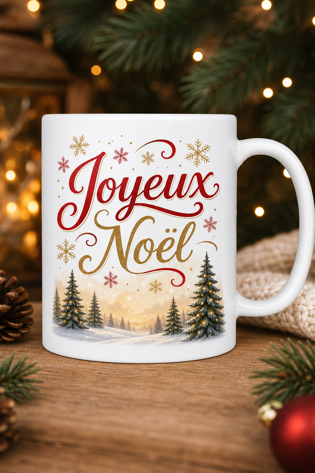 Le mug Joyeux Noël Famille, un cadeau personnalisé et chaleureux