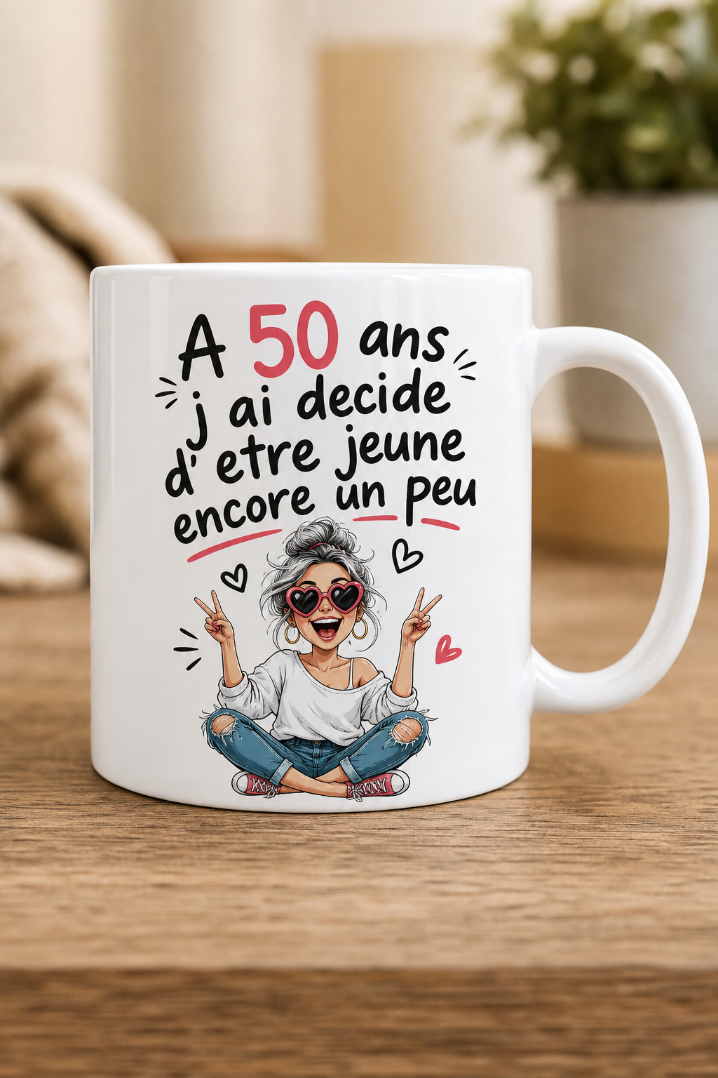 Mug 50 Ans Humour — mug personnalisé en céramique