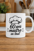 Mug 60 Ans Chef — Une célébration mémorable pour ce cap exceptionnel