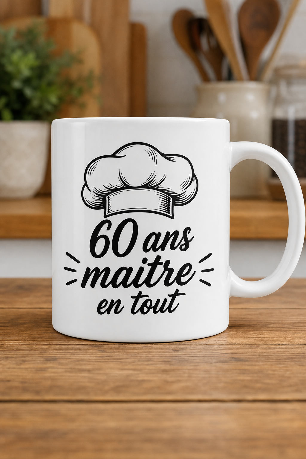 Mug 60 Ans Chef — mug personnalisé en céramique