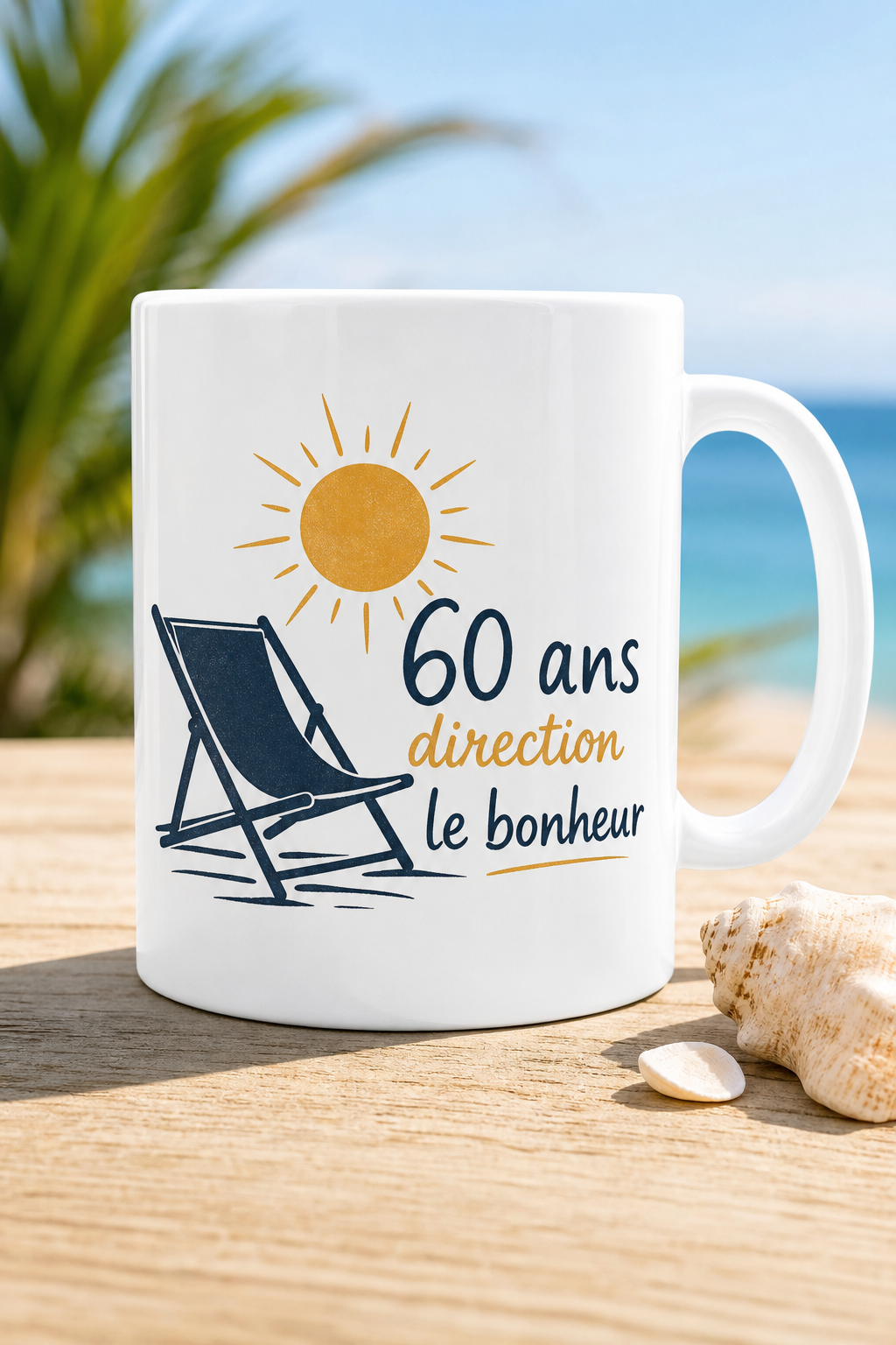 Mug 60 Ans Retraite — mug personnalisé en céramique