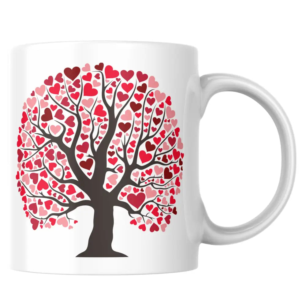 Mug Amour arbre aux coeurs personnalisé — mug en céramique