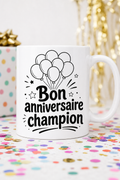 Mug Anniversaire Ballons — mug personnalisé en céramique