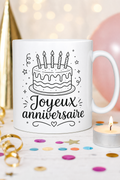 Mug Anniversaire Gateau — mug personnalisé en céramique