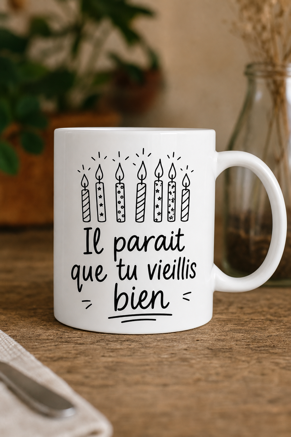 Mug Anniversaire Humour — mug personnalisé en céramique
