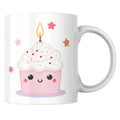Mug anniversaire kawaii – Cupcake mignon avec bougie