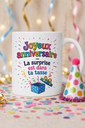 Mug Anniversaire Surprise — mug personnalisé en céramique