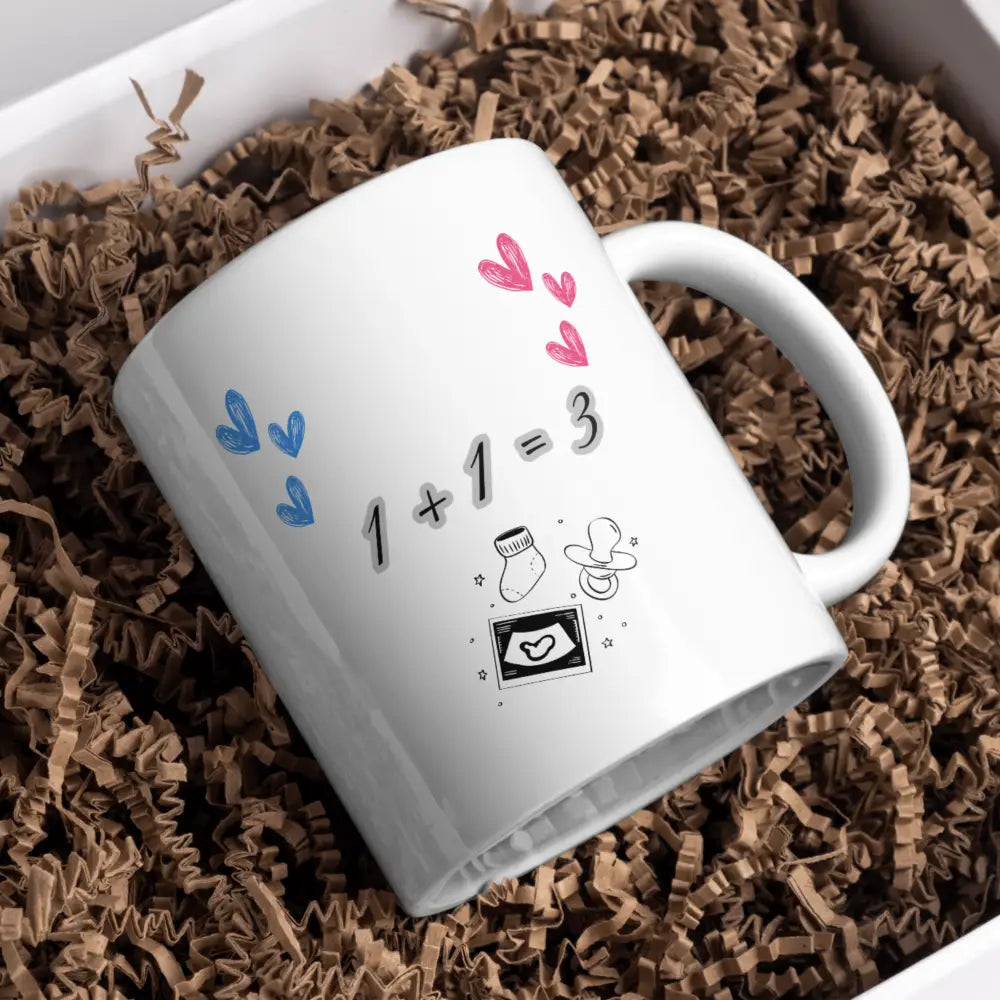 Tasse annonce grossesse vue de face — mug cadeau futur papa bébé en route céramique 330 ml Made in France