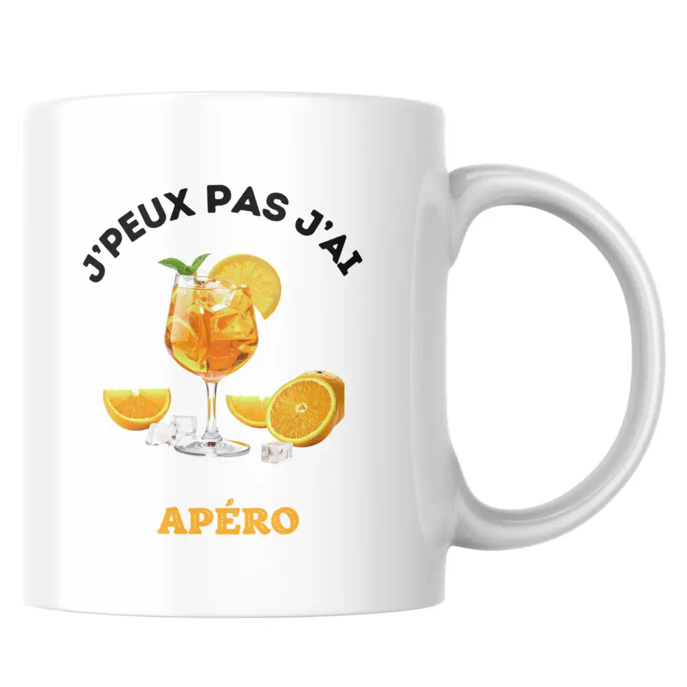 Mug céramique humour J'peux pas j'ai Apéro — tasse drôle pour passionné Made in France