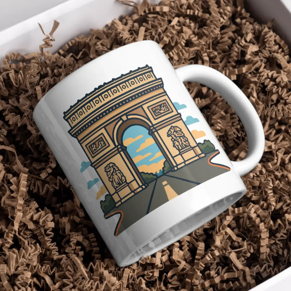 Tasse arc de triomphe – tasse parisienne illus vue de face — mug céramique 330 ml nord de France