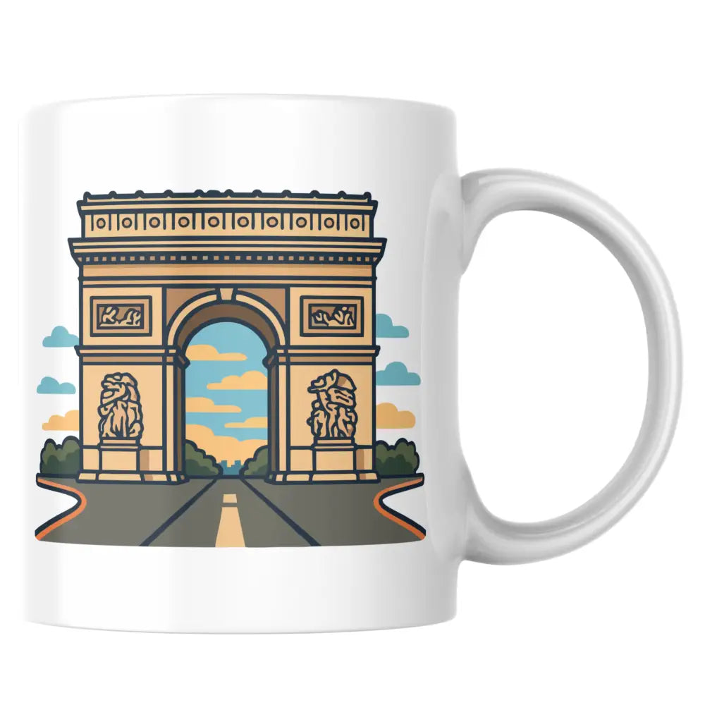 Mug céramique arc de triomphe – tasse parisienne illustrée — tasse illustrée artisanale Made in France
