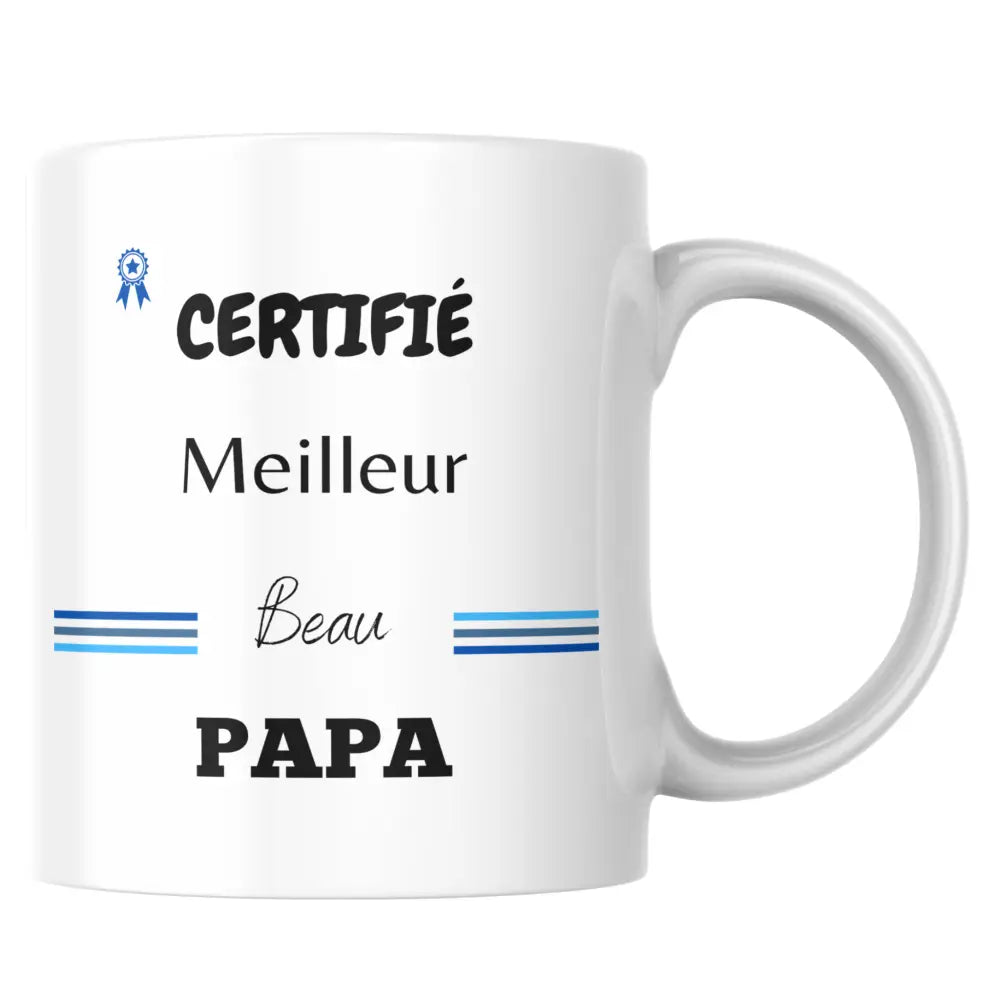 Mug beau-papa – certifié meilleur beau papa – tasse personnalisable