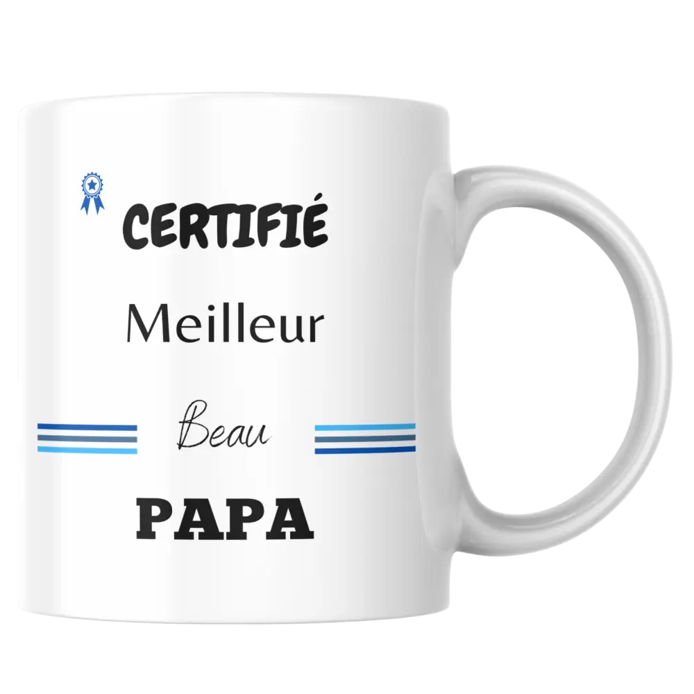 Mug beau-papa – certifié meilleur beau papa – tasse personnalisable – Instant Mugs - Mug