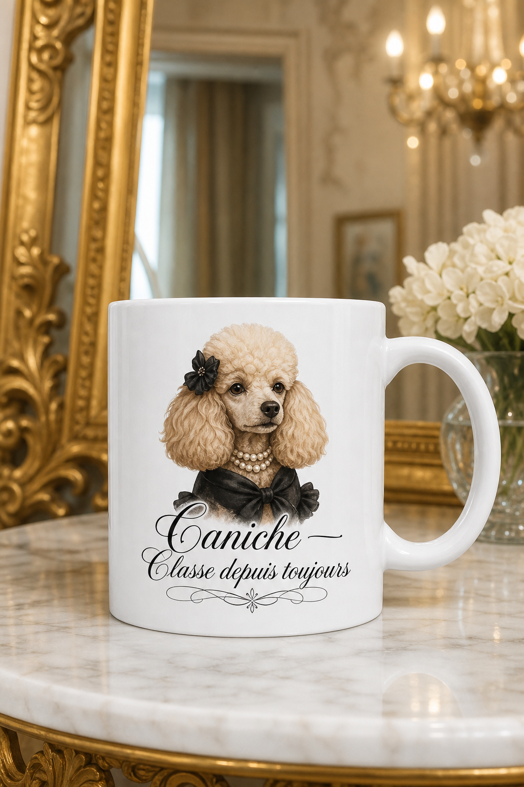 Mug Caniche Chic — mug personnalisé en céramique
