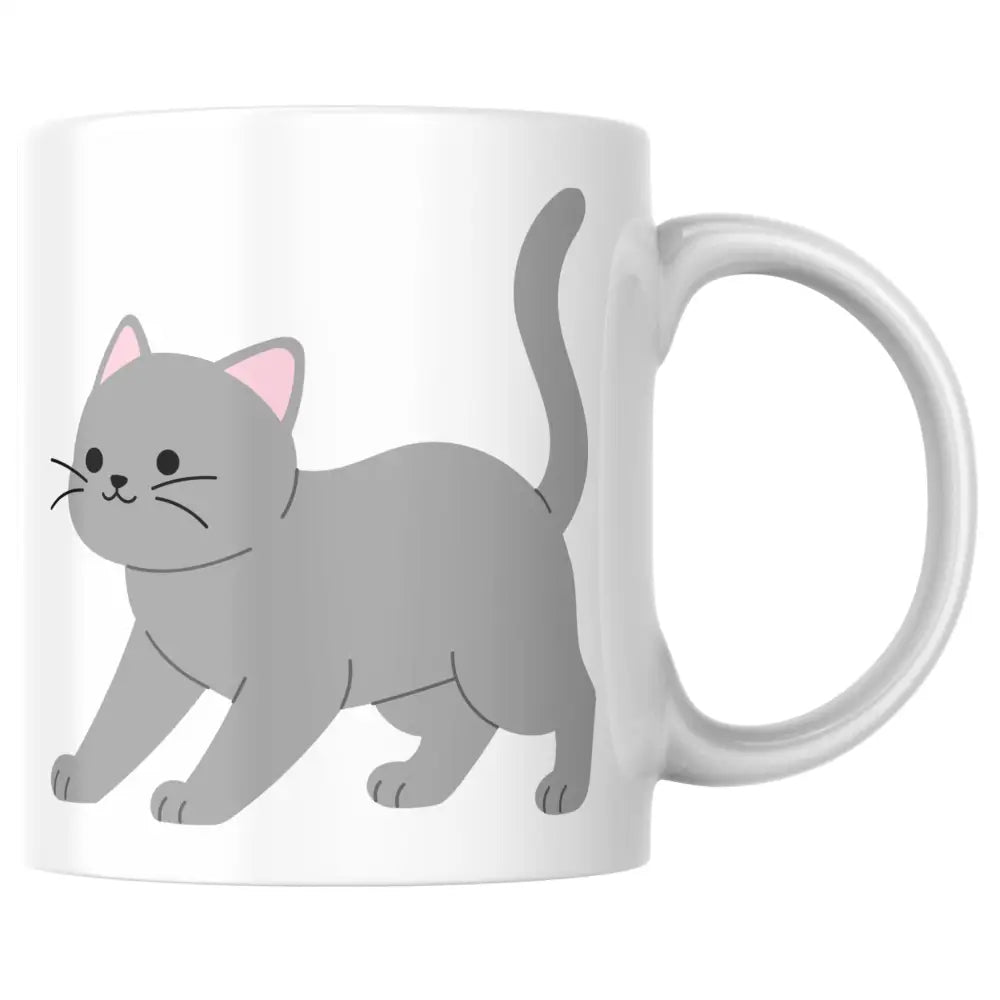 Mug chat gris personnalisé — mug personnalisé en céramique