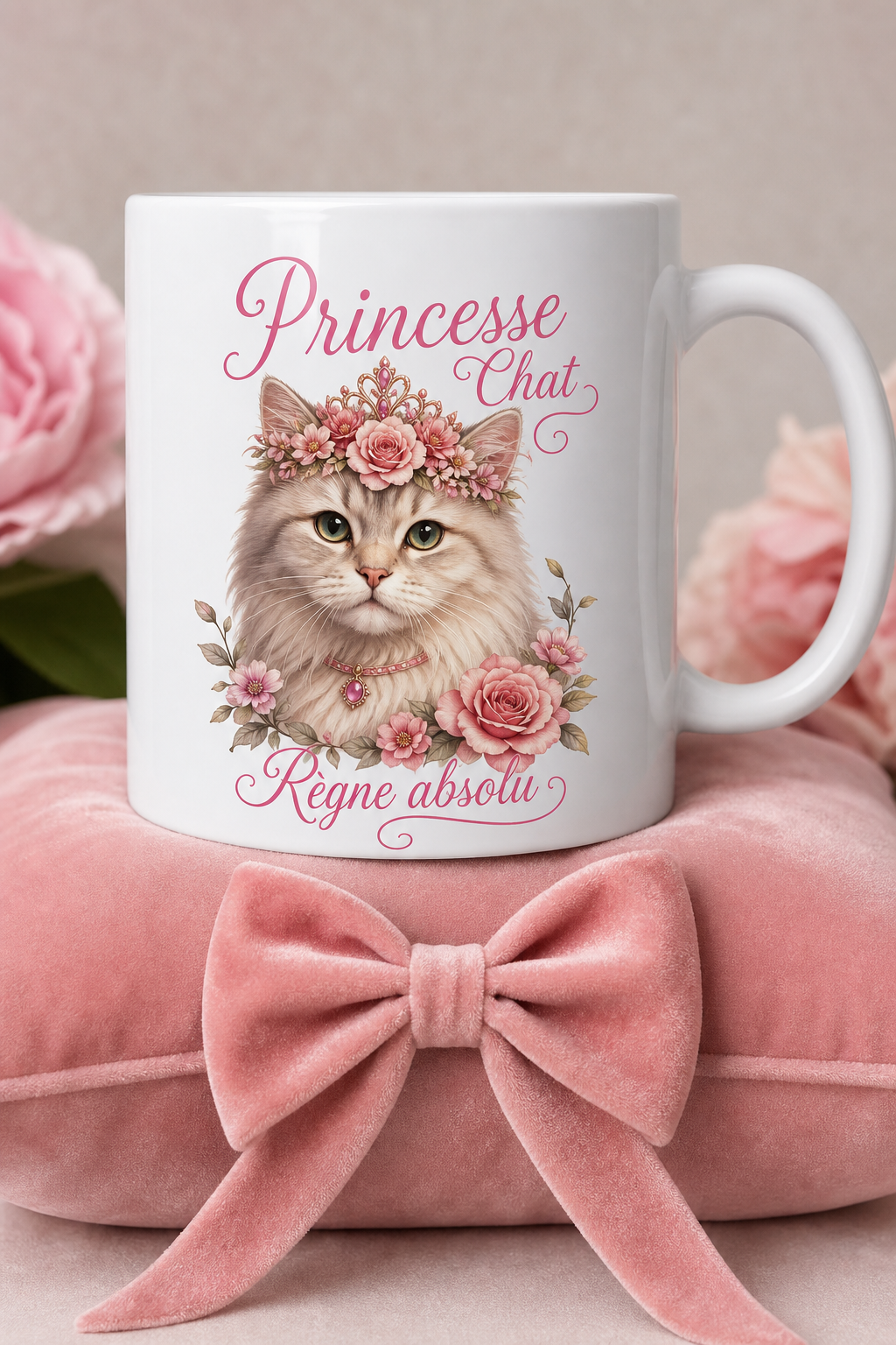 Mug Chat Princesse — mug personnalisé en céramique
