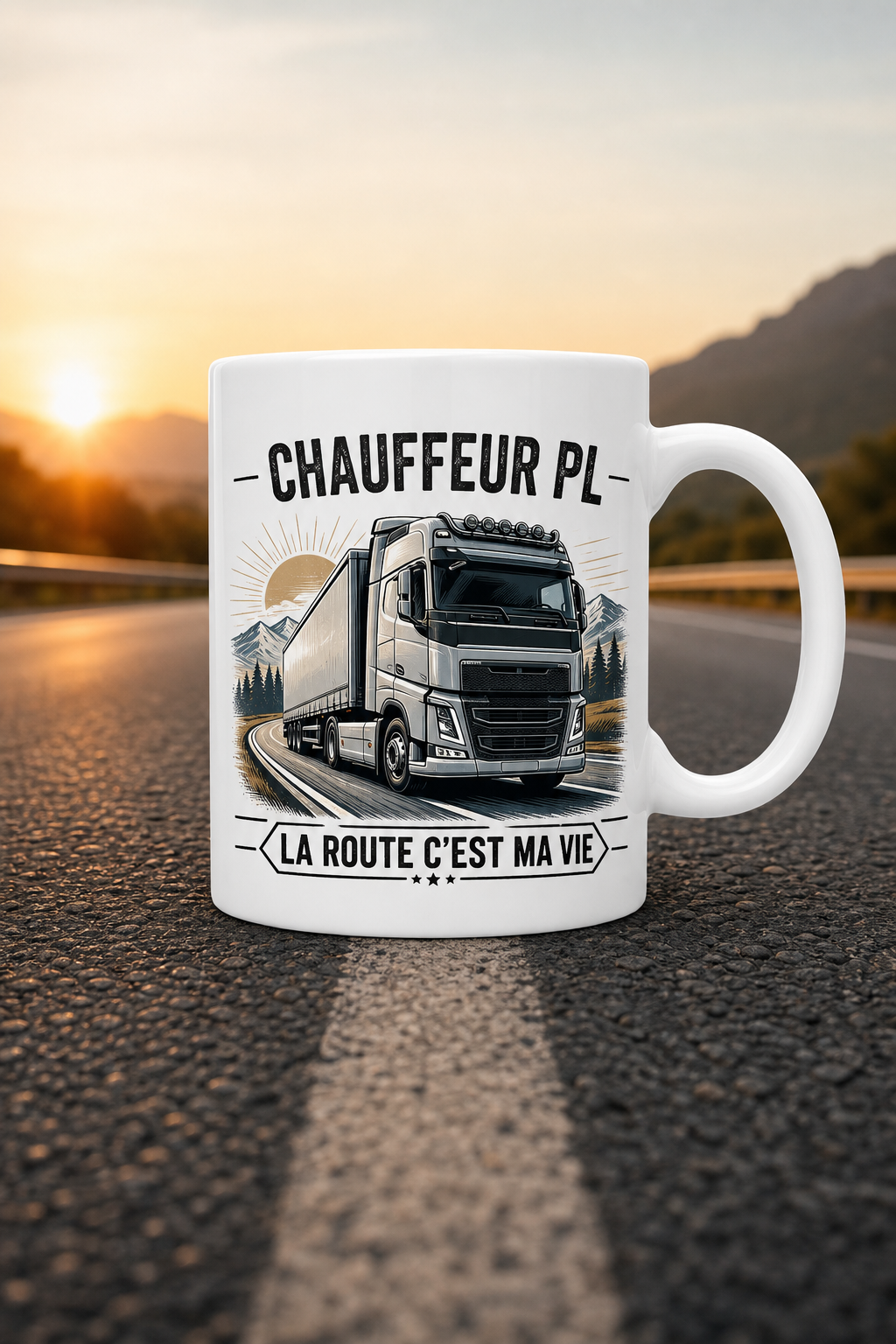 Mug Chauffeur Poids Lourd — mug personnalisé en céramique