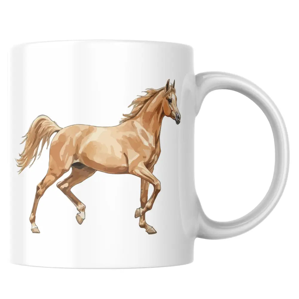Mug cheval galopant beige — mug personnalisé en céramique