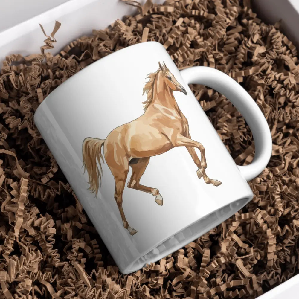Mug cheval – Cheval galopant beige – Tasse passion équitation – Instant Mugs - Mug