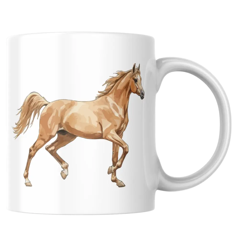 Mug cheval – Cheval galopant beige – Tasse passion équitation – Instant Mugs - Mug