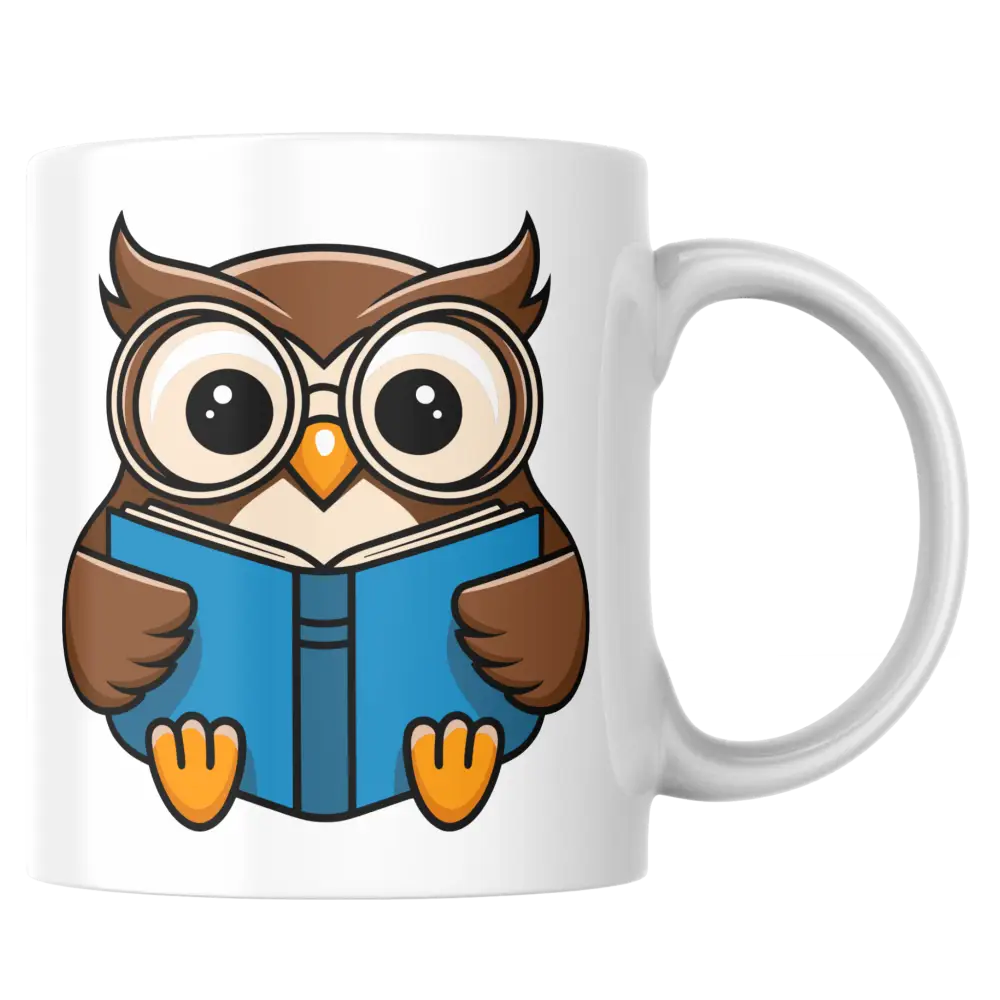 Mug chouette lectrice – tasse en céramique mignonne et personnalisable – Instant Mugs - Mug