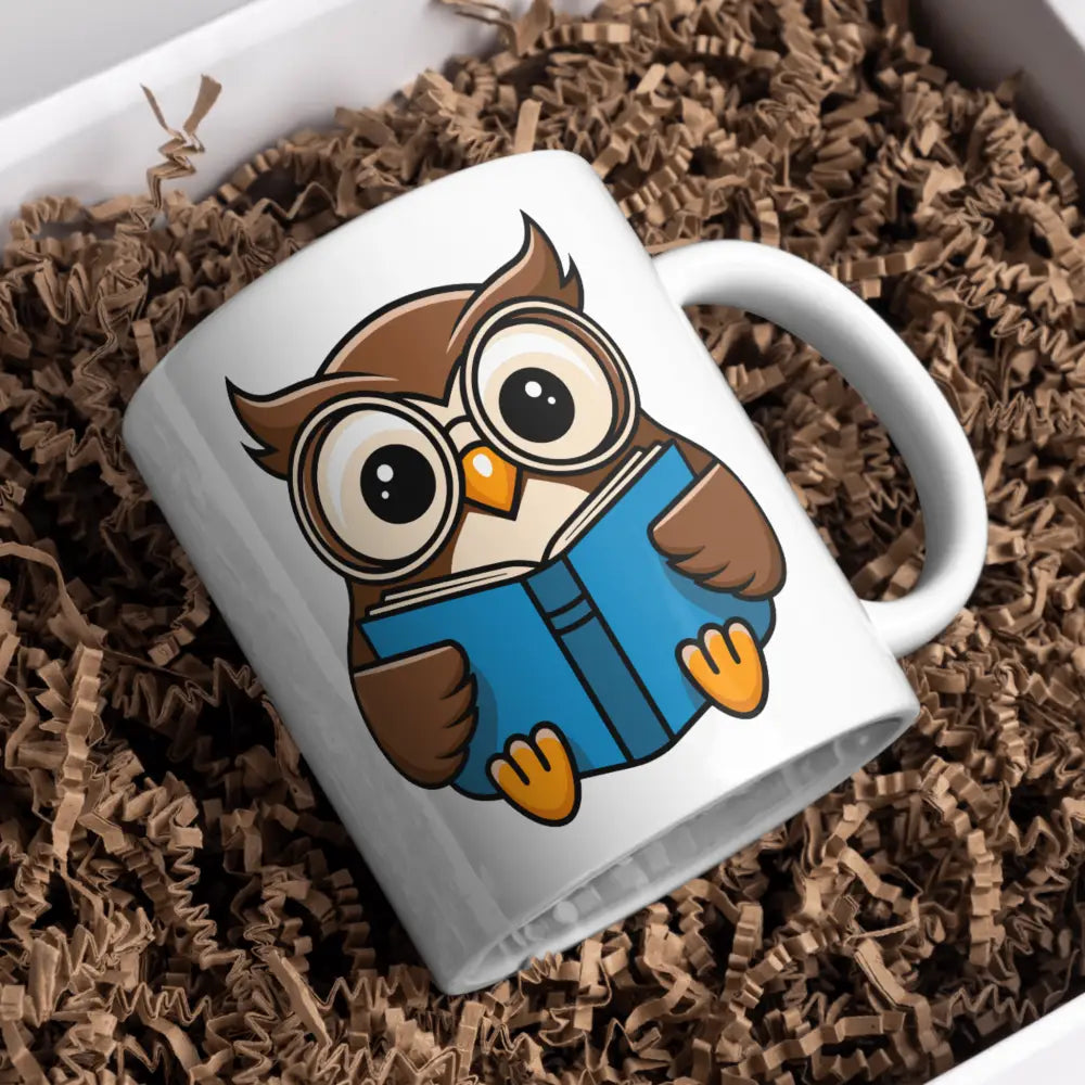 Tasse chouette vue de face — mug illustré pour amoureux des animaux céramique nord de France