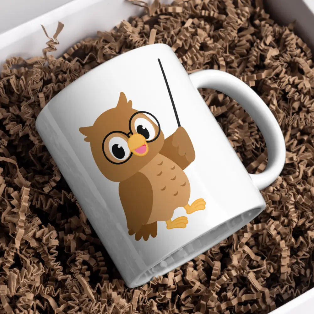 Tasse chouette vue de face — mug illustré pour amoureux des animaux céramique nord de France