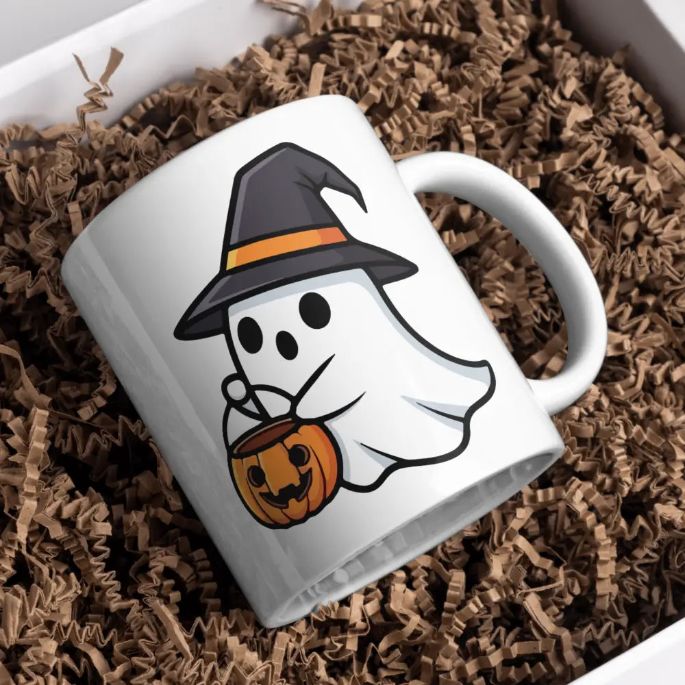Mug citrouille Halloween – tasse fantôme kawaii – Instant Mugs - Mug