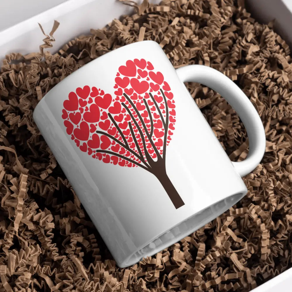Tasse romantique vue de face — mug couple amour céramique 330 ml cadeau Saint-Valentin