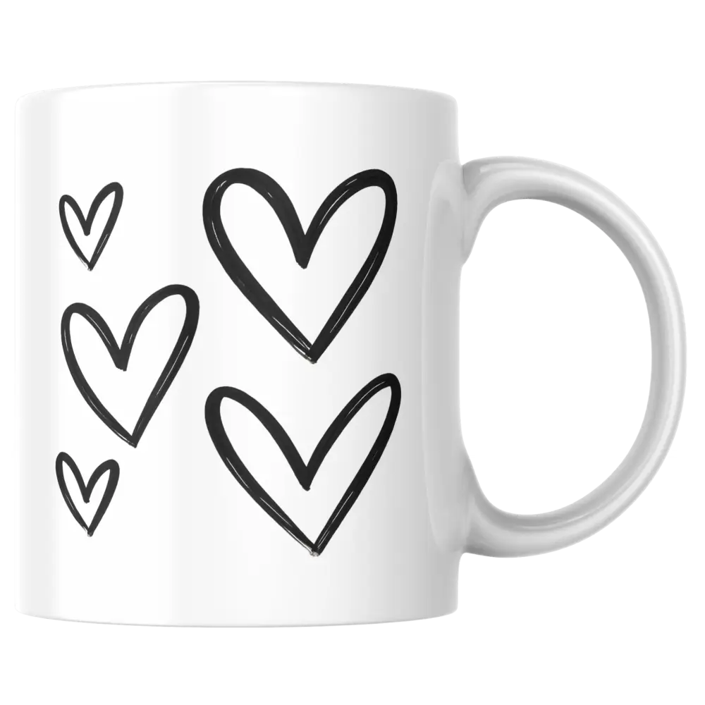 Mug cœur noir – tasse en céramique minimaliste – Instant Mugs - Mug