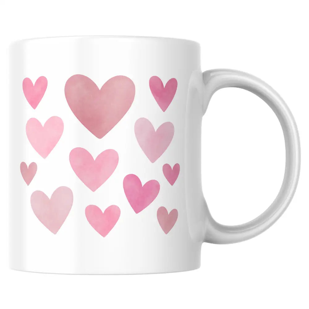 Mug cœur rose romantique | Cadeau amour tendre