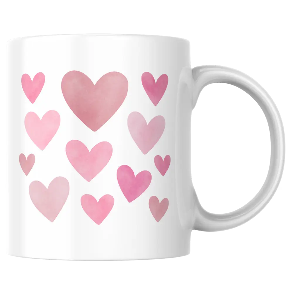 Mug cœur rose – tasse en céramique romantique – Instant Mugs - Mug