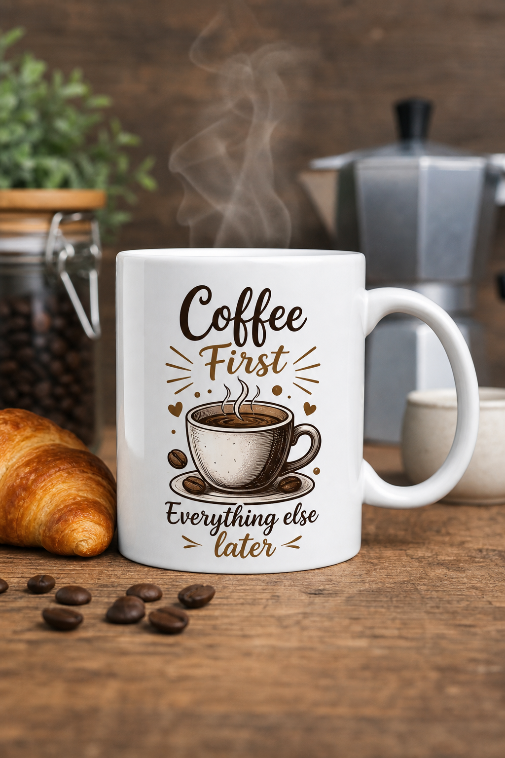 Mug Coffee First — mug personnalisé en céramique