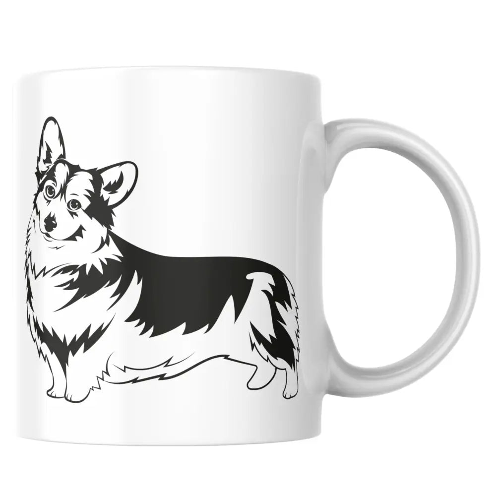 Mug corgi noir et blanc personnalisé