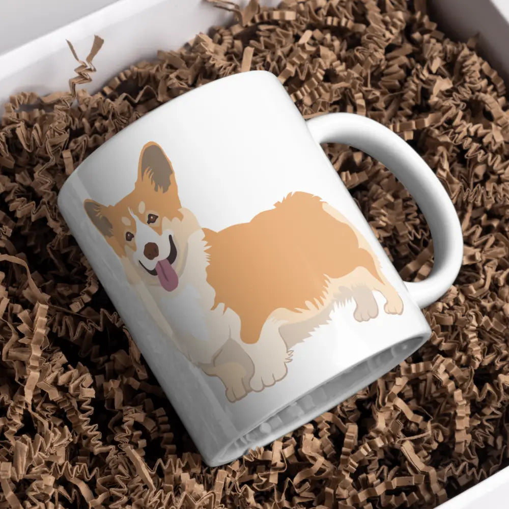 Tasse corgi vue de face — mug illustré pour amoureux des animaux céramique nord de France