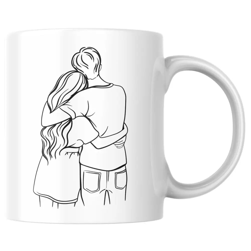 Mug céramique romantique couple — mug couple enlacé — tasse en céramique personnalisable artisanal Made in France