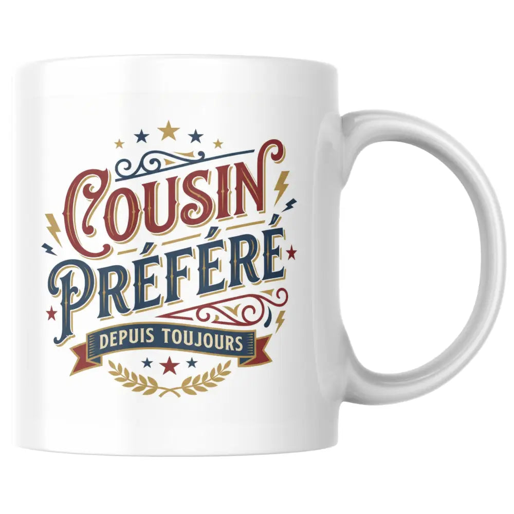 Mug Cousin Préféré - Tasse cadeau rétro