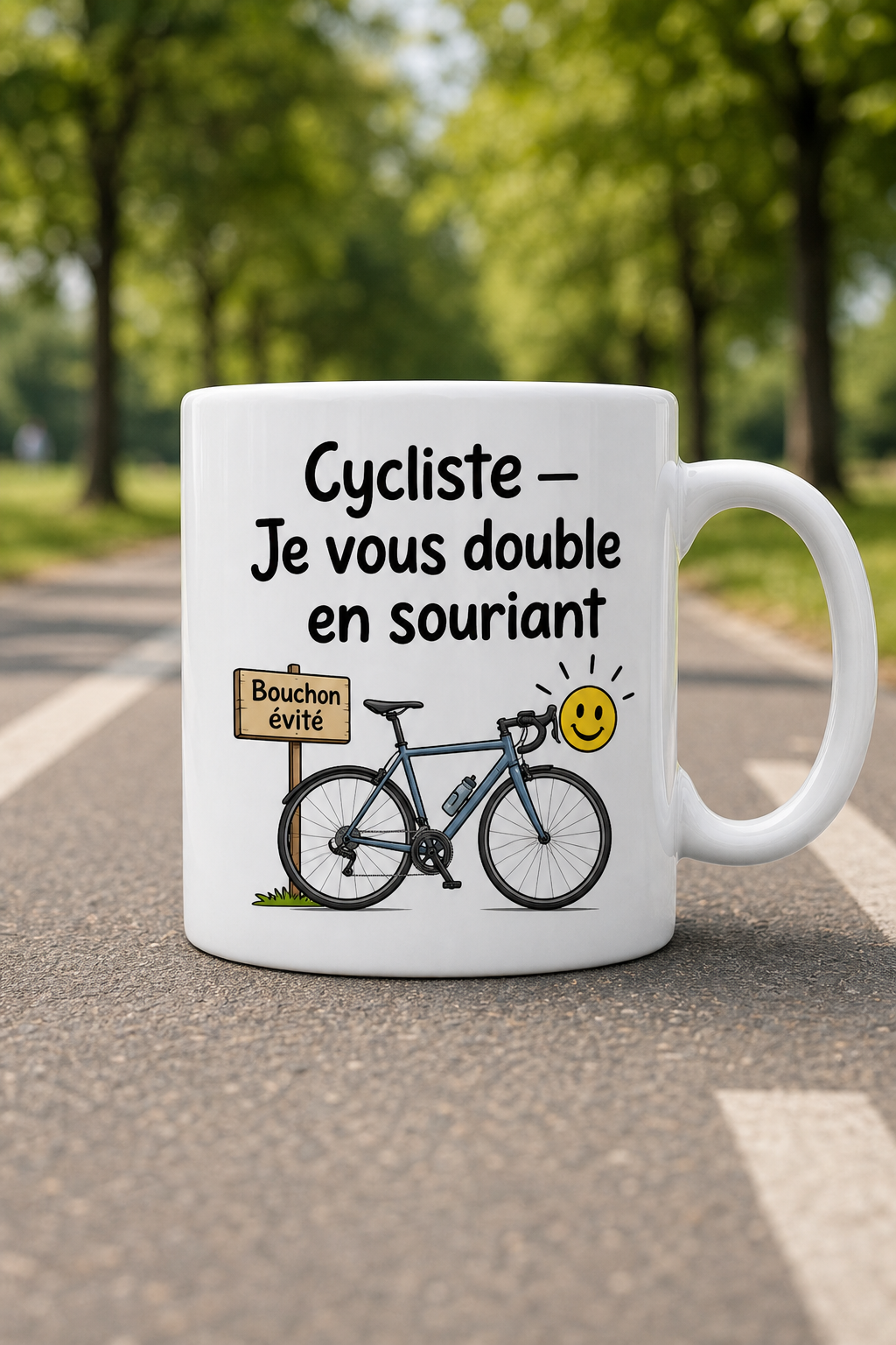 Mug Cycliste Humour — Une touche de légèreté pour vos pauses café