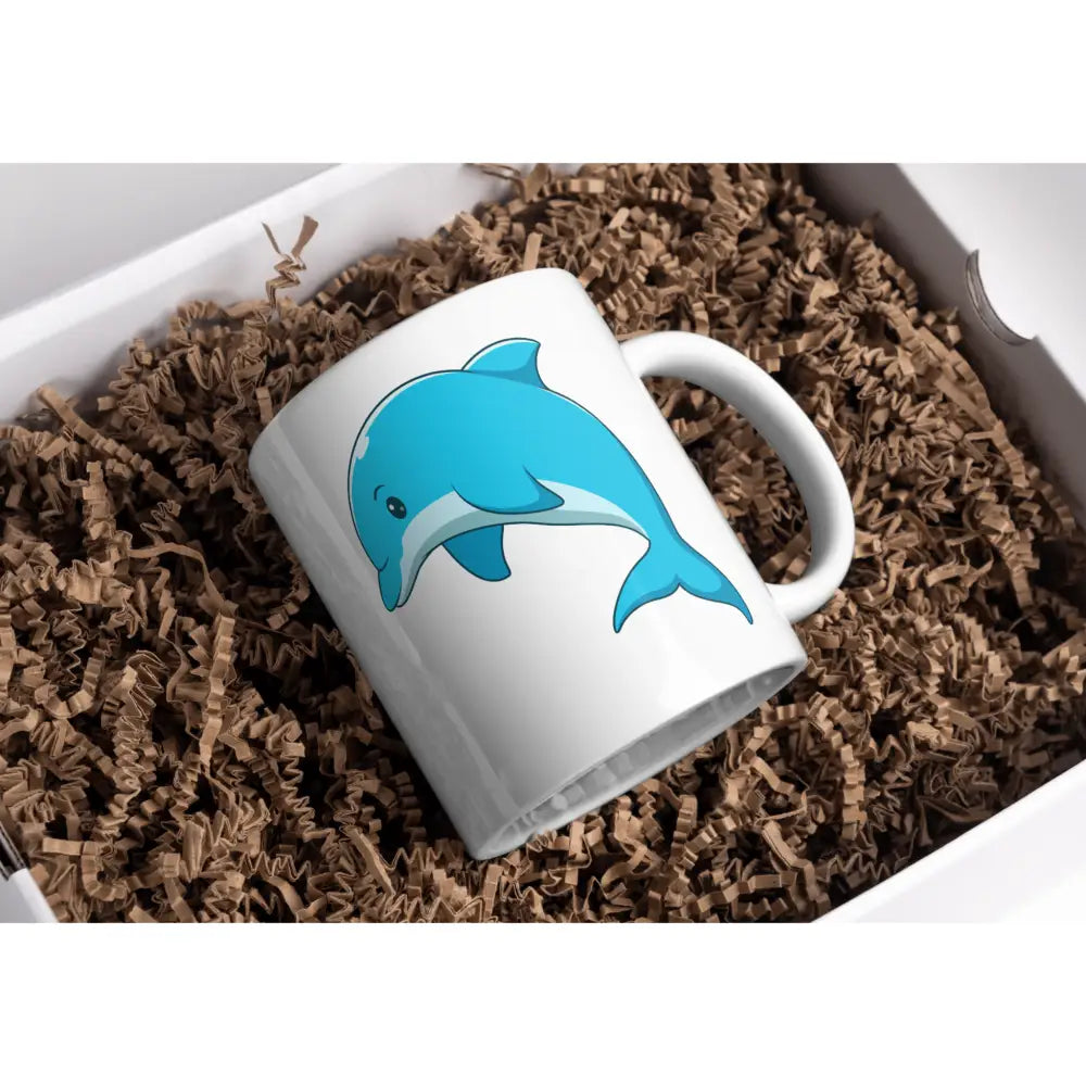 Tasse dauphin vue de face — mug illustré pour amoureux des animaux céramique nord de France