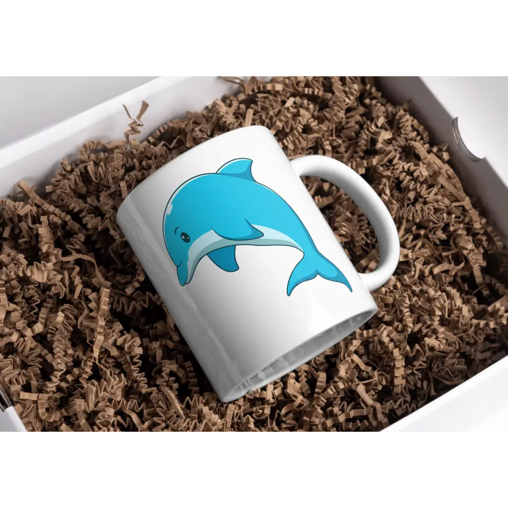 Mug dauphin bleu mignon – tasse en céramique personnalisable – Instant Mugs - Mug
