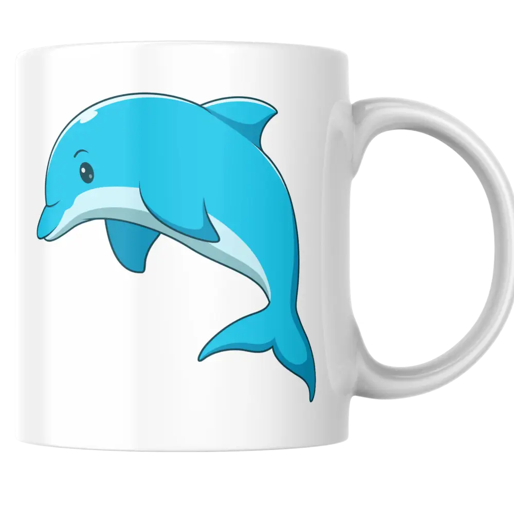 Mug dauphin bleu mignon – tasse en céramique personnalisable – Instant Mugs - Mug