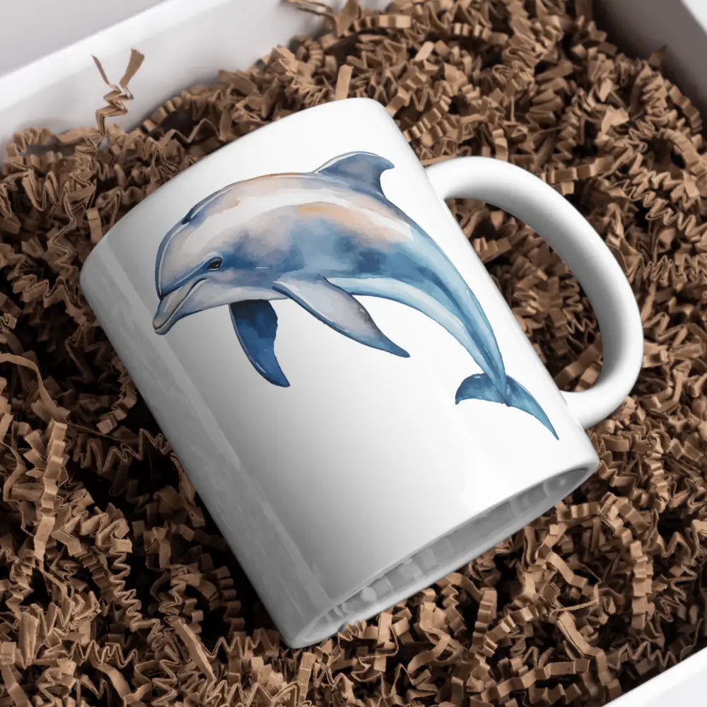 Mug dauphin en céramique – tasse motif dauphin idée cadeau mer - Mug