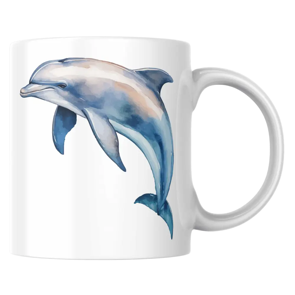 Mug dauphin en céramique – tasse motif dauphin idée cadeau mer - Mug