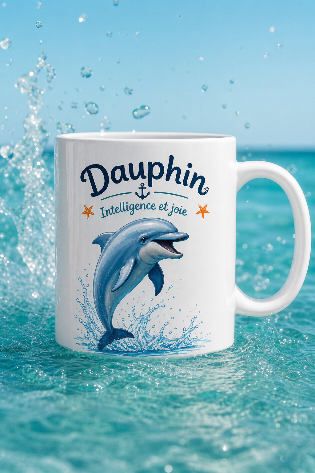 Mug Dauphin Joyeux — La douceur marine qui illumine chaque instant