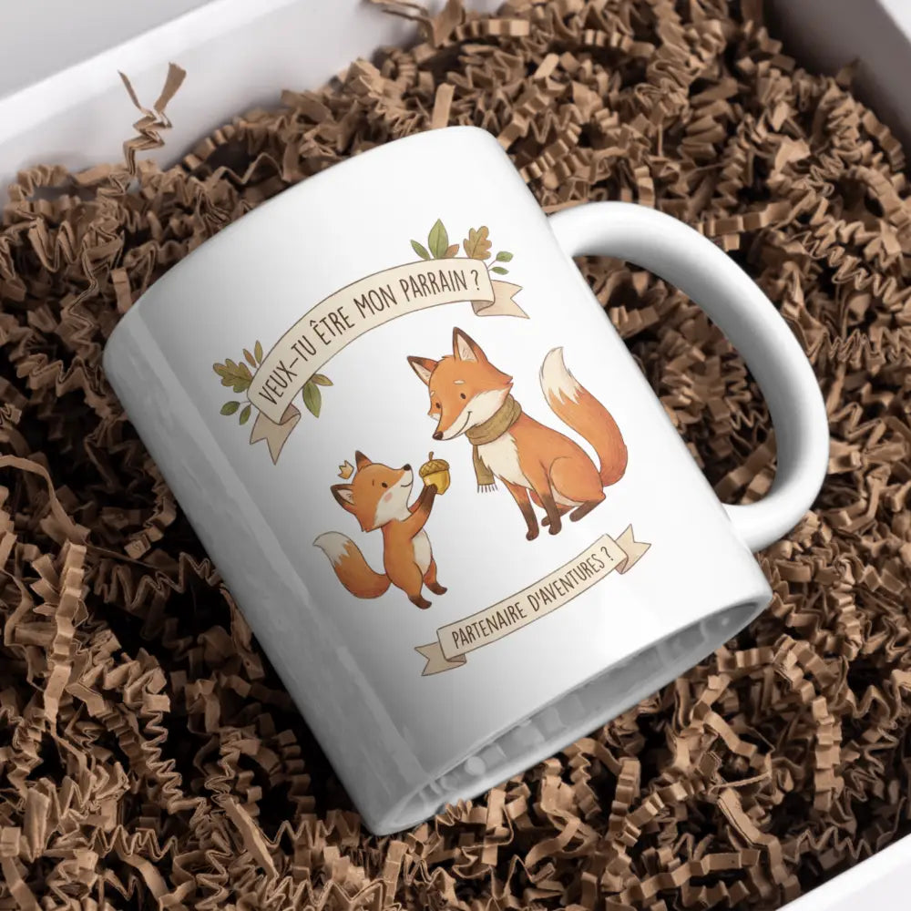 Tasse renard vue de face — mug illustré pour amoureux des animaux céramique nord de France