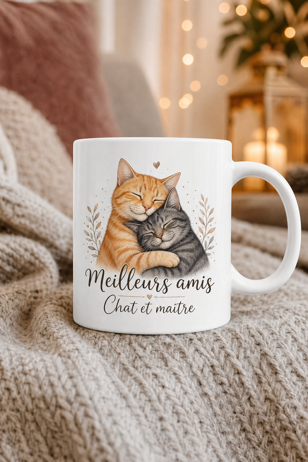 Mug Deux Chats Amis — L harmonie féline capturée dans chaque gorgée