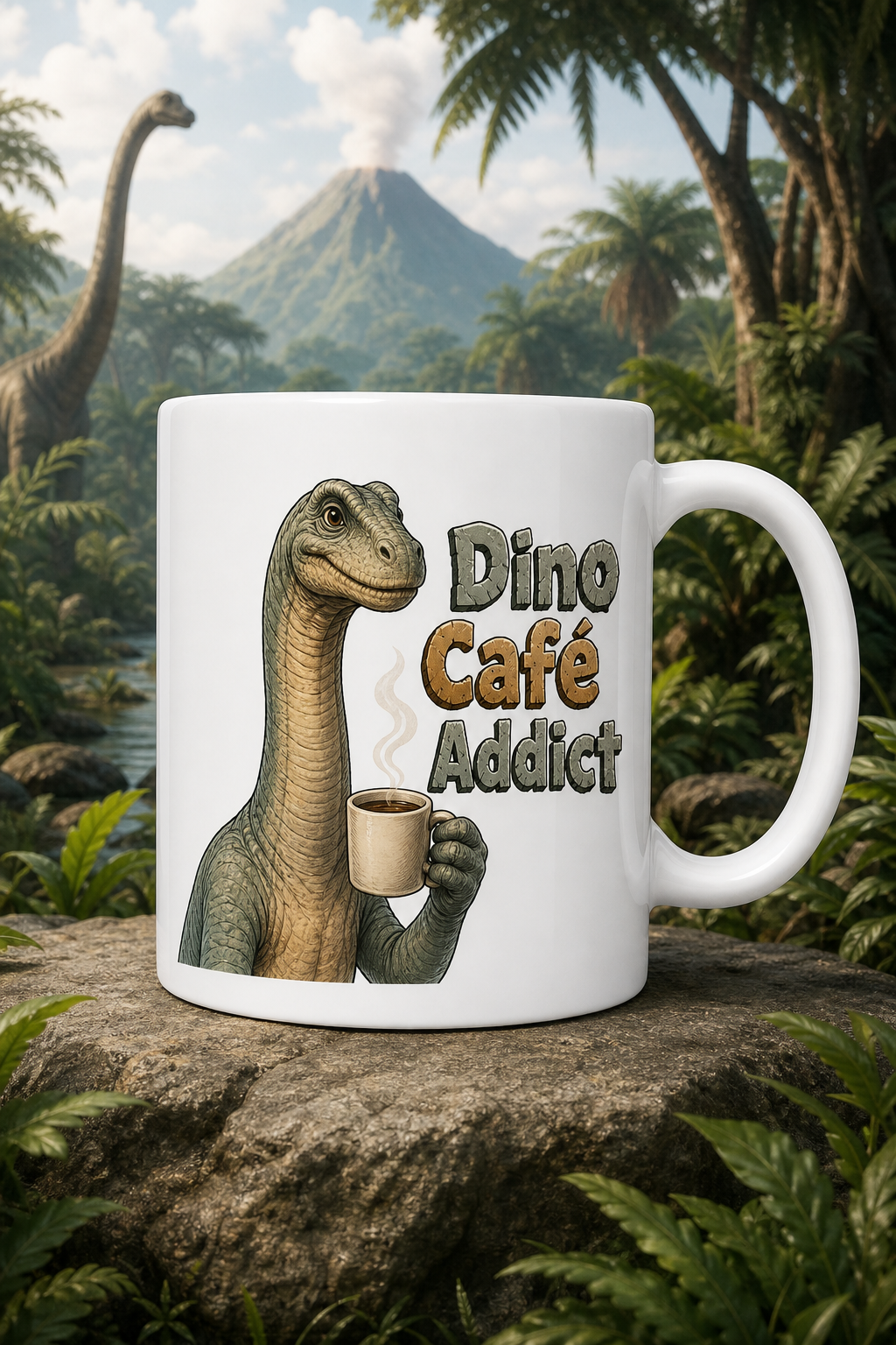 Mug Dino Café — Un réveil préhistorique pour des matins pleins de sourire